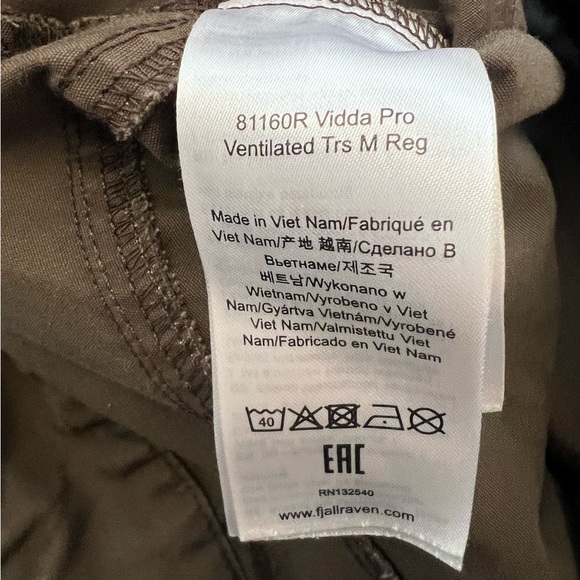 Fjallraven Men’s Vidda Pro Ventilated Regular Trousers Dark Olive Size 34x30 - Picture 10 of 11